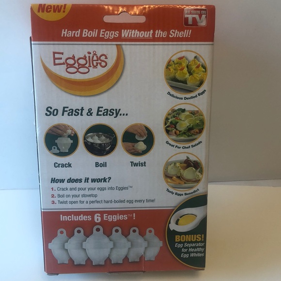 Eggies Hard Boil Eggs Maker Without Shells NIB - Picture 3 of 5